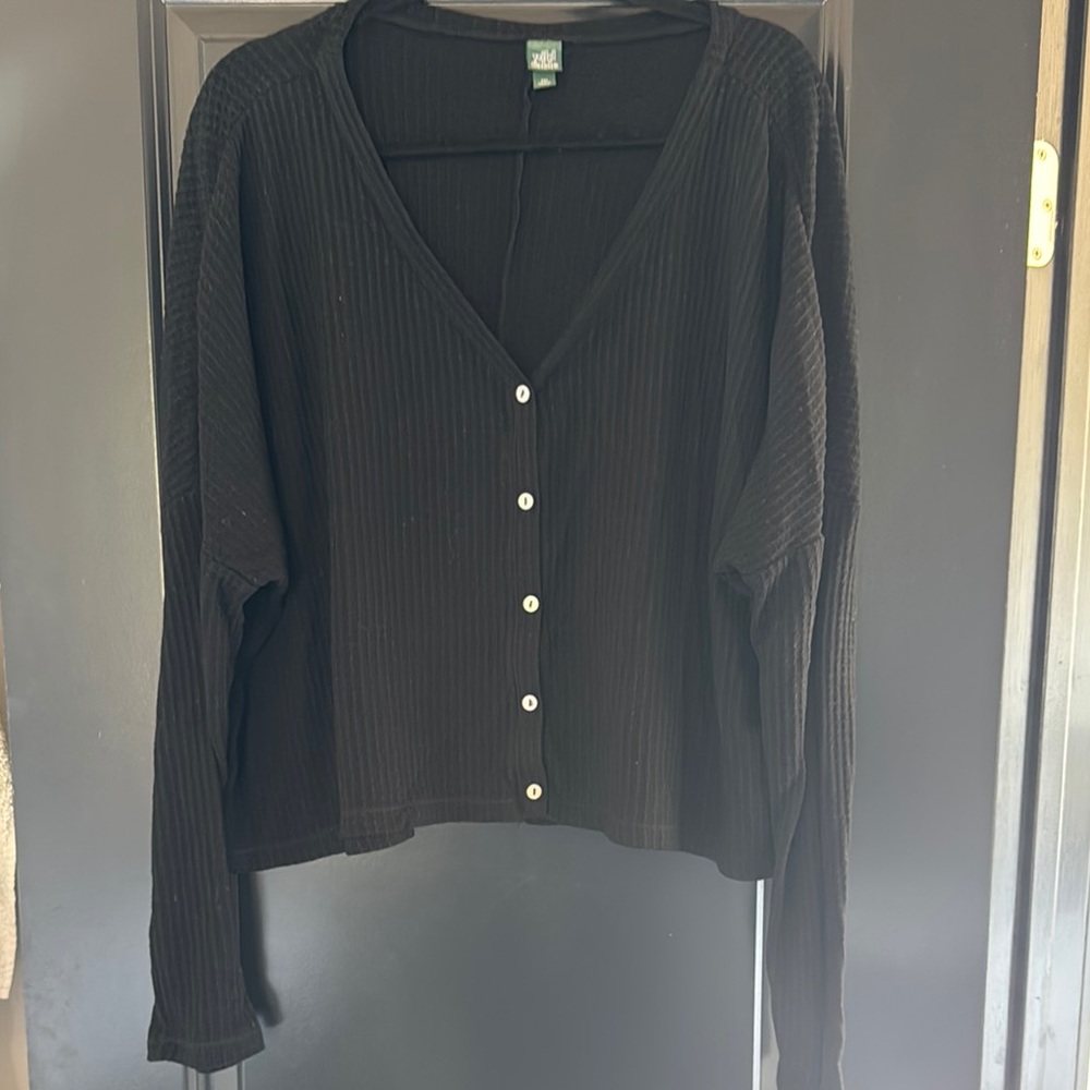 Black Button-Up Cardigan